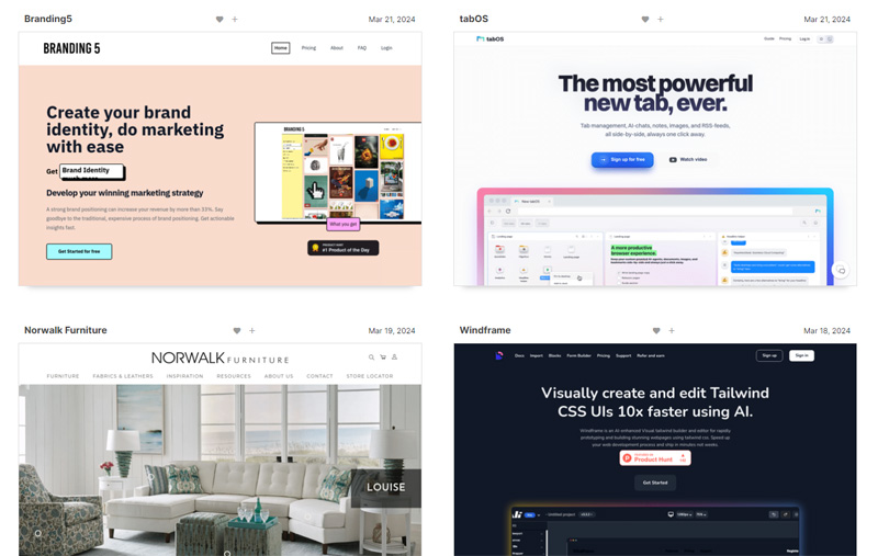 網頁設計的參考平台 - Web Design Inspiration
