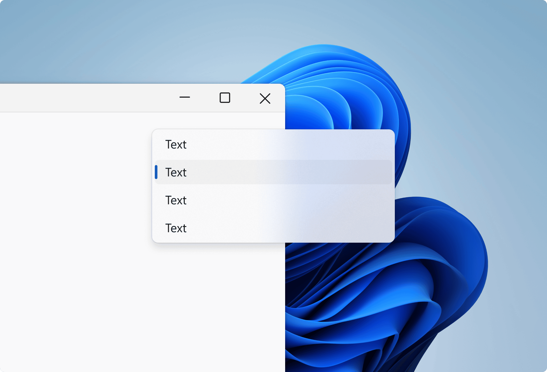 Microsoft Fluent Design Acrylic 高模糊玻璃擬態選單